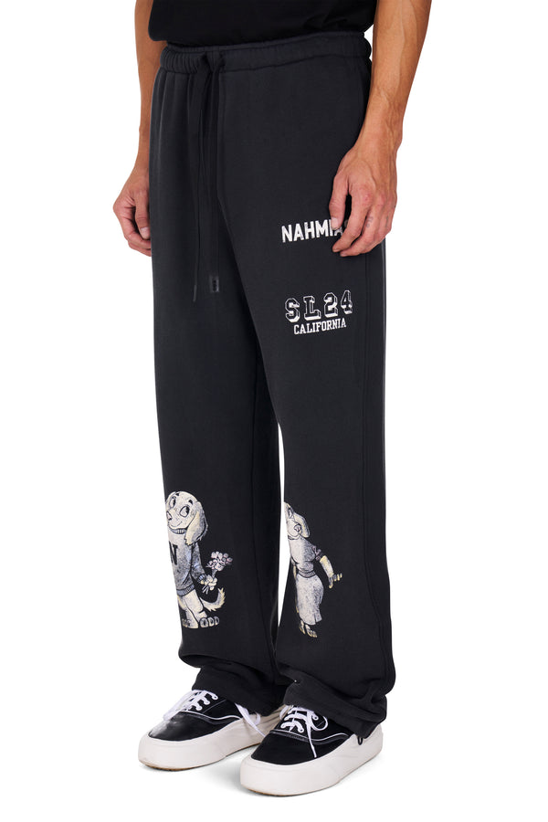 Nahmias Mascot Wide Sweatpant WORN BLACK