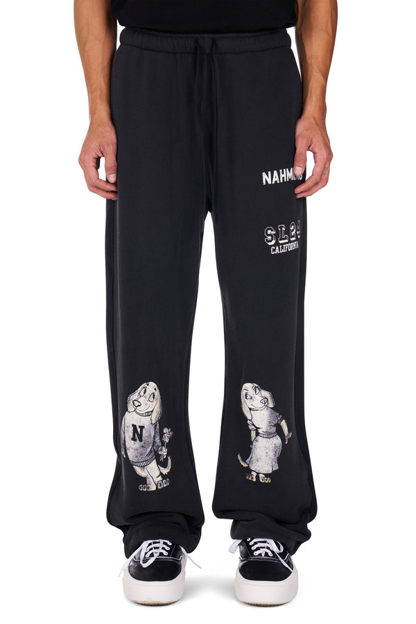nahmias Mascot Wide Sweatpant WORN BLACK