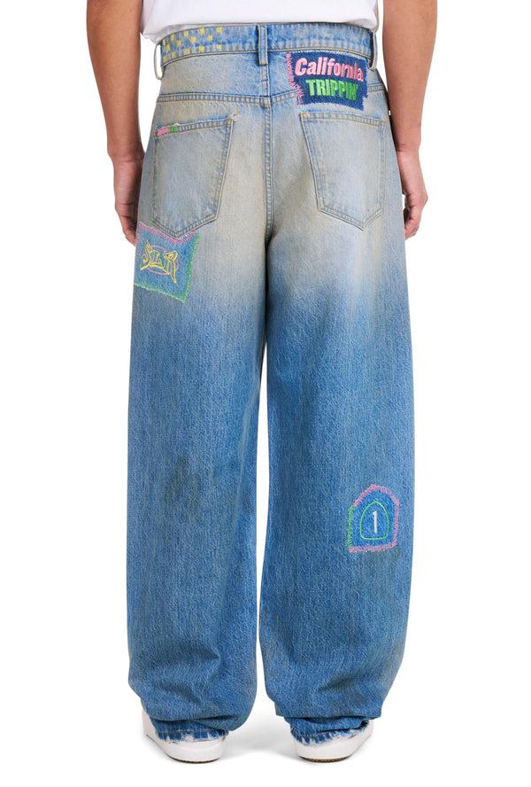 Nahmias Moto Patch Jeans LIGHT WASH