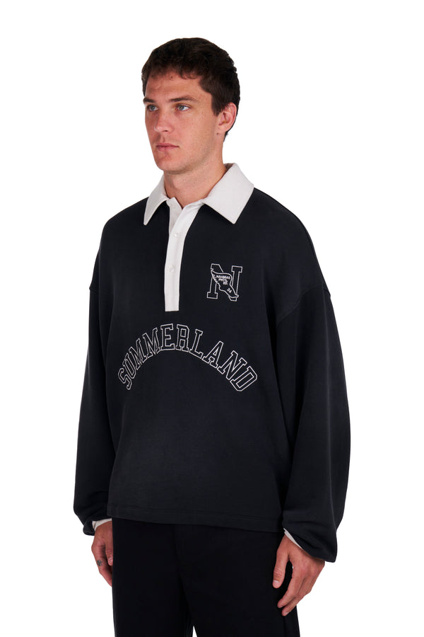 Nahmias "N" L/S Polo Black