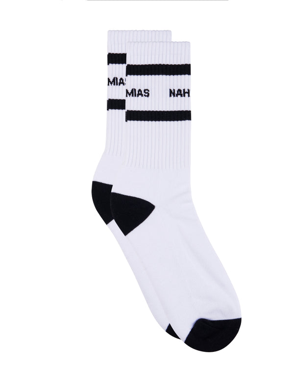 nahmias Nahmias Black Striped Socks White