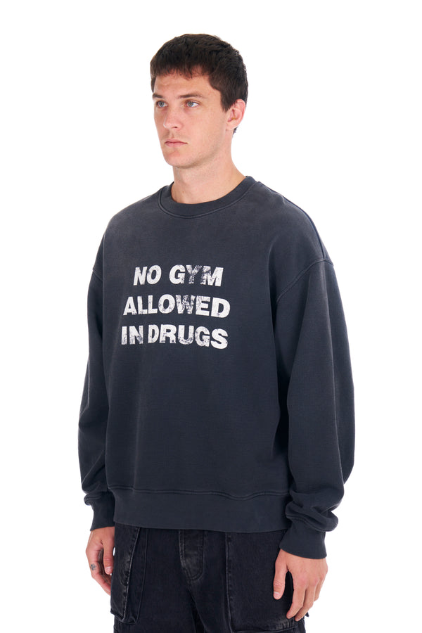 Nahmias No Gym Allowed Crewneck SUNFADE BLACK