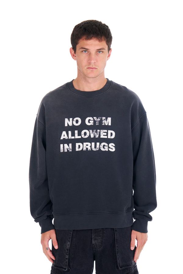 nahmias No Gym Allowed Crewneck SUNFADE BLACK