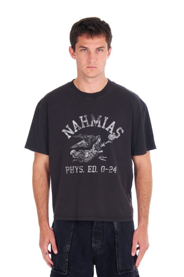 nahmias PHYS. ED. Boxy T-shirt in Black OFF BLACK