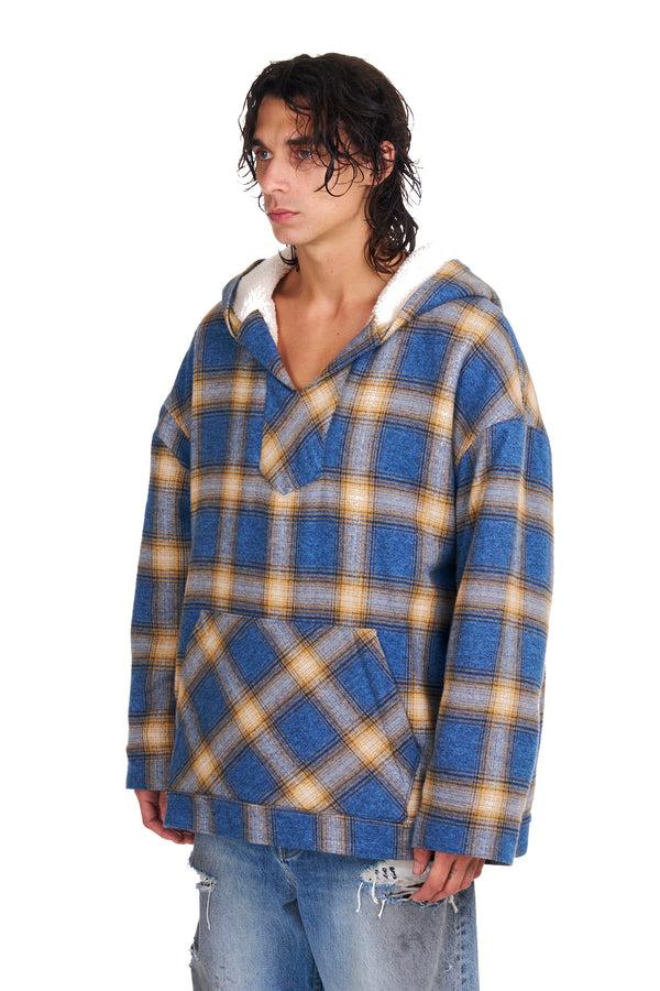 Nahmias Plaid Relaxed Surf Hoodie BLUE PLAID