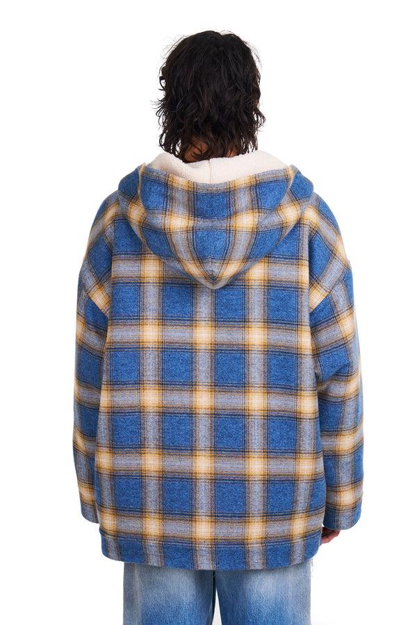 Nahmias Plaid Relaxed Surf Hoodie BLUE PLAID
