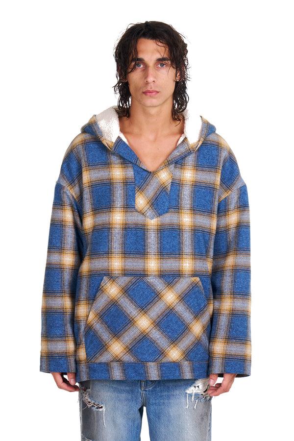 nahmias Plaid Relaxed Surf Hoodie BLUE PLAID