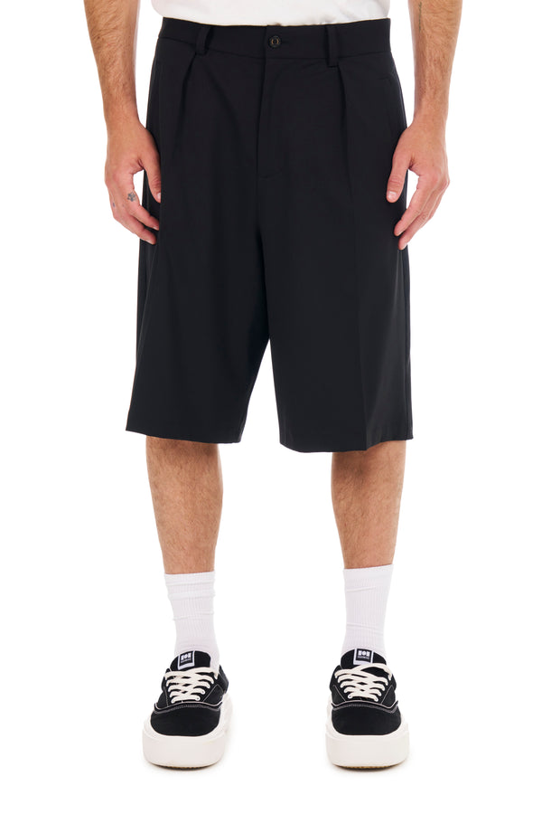nahmias Pleated Shorts in Black Black