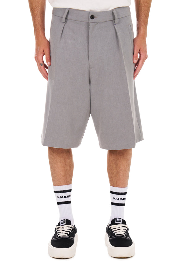nahmias Pleated Shorts in Grey GREY