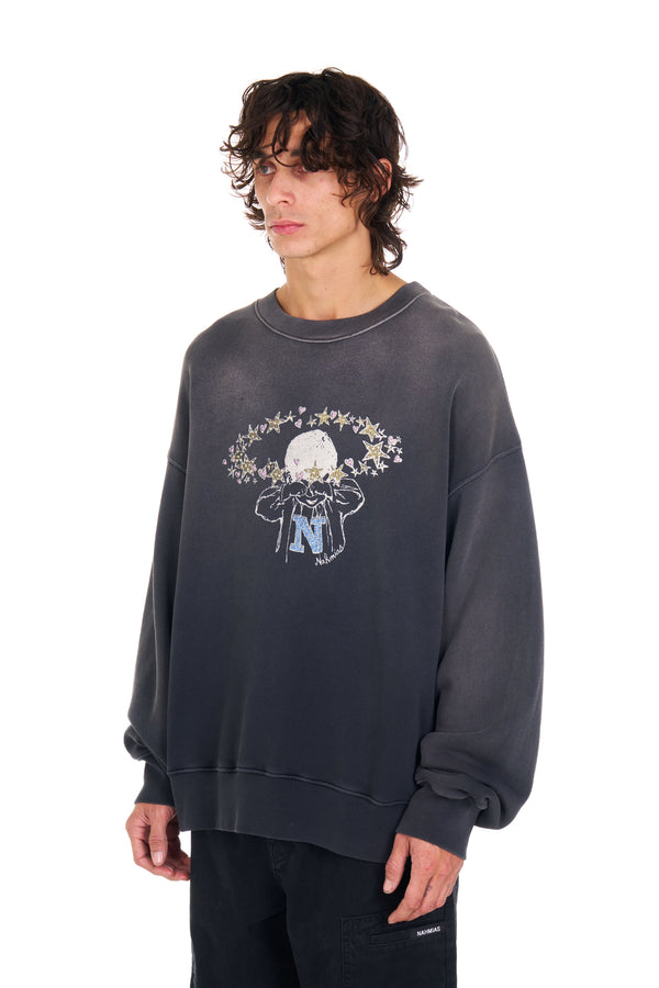 Nahmias Star Kid Crewneck WORN BLACK