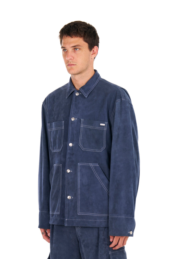 Nahmias Suede Workman Jacket DENIM BLUE