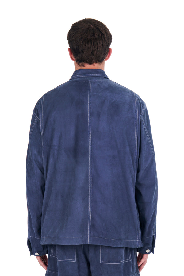 Nahmias Suede Workman Jacket DENIM BLUE