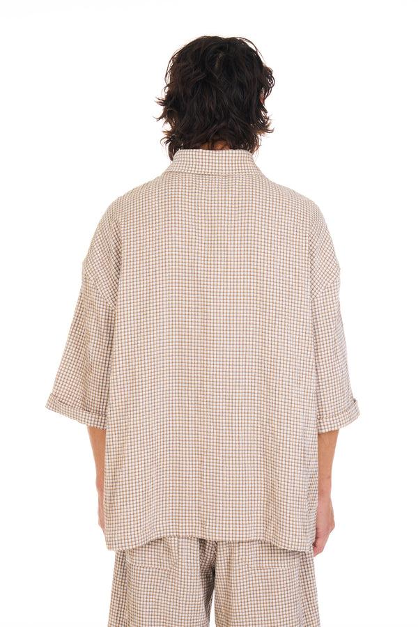 Nahmias Summer Plaid Cropped S/S Shirt SAND