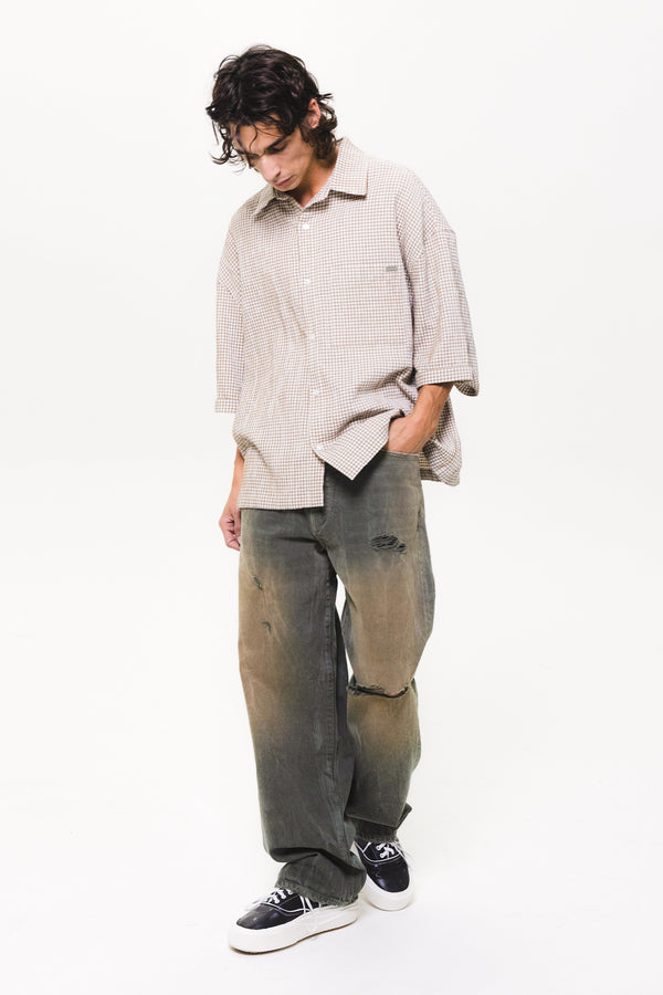 Nahmias Summer Plaid Cropped S/S Shirt SAND