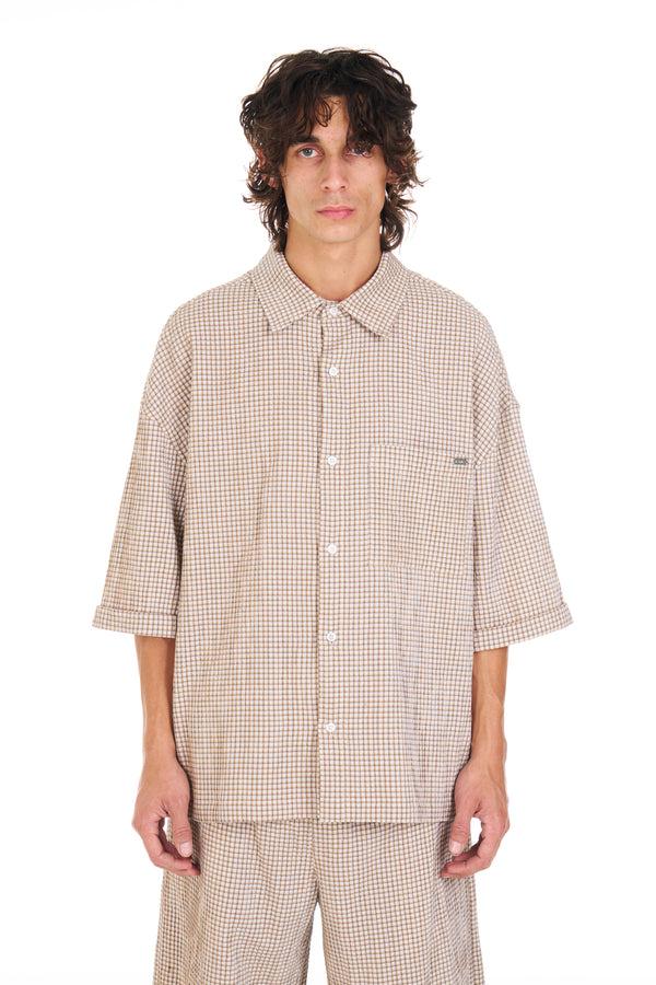 nahmias Summer Plaid Cropped S/S Shirt SAND