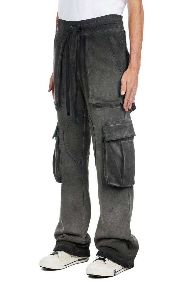 Nahmias Sunfade Logo Cargo Sweatpant FADED BLACK