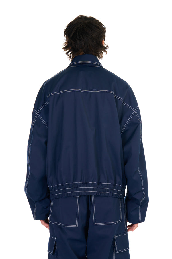Nahmias Tech Twill Coach Jacket In Navy Navy