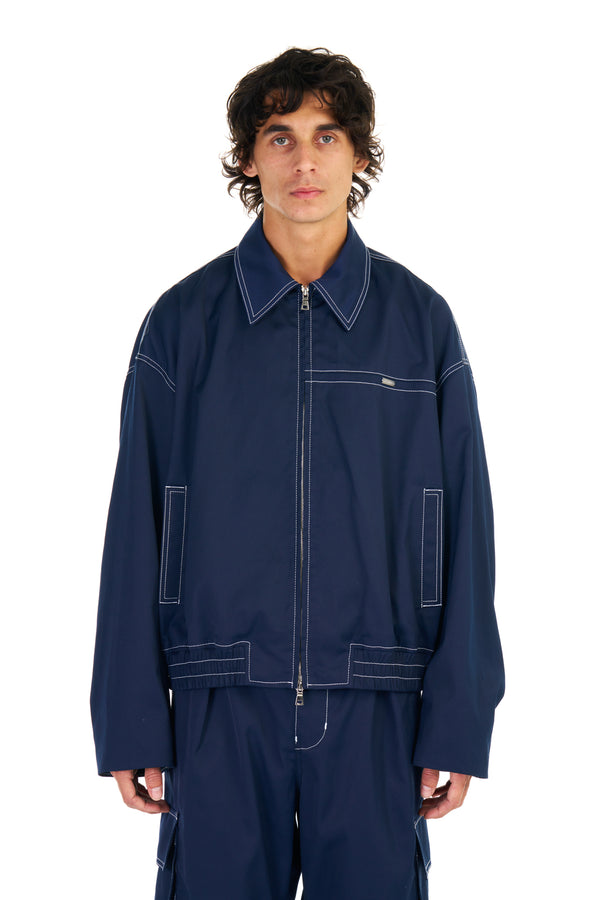 nahmias Tech Twill Coach Jacket in Navy Navy