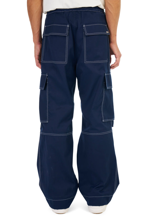 Nahmias Tech Twill Pleated Cargos Navy