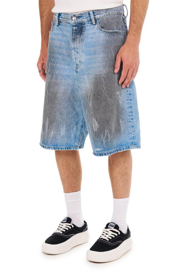 Nahmias Thrashed Baggy 5 Pocket Shorts LIGHT WASH