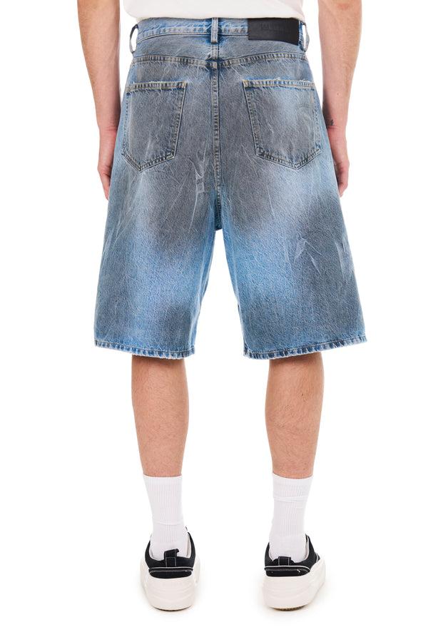 Nahmias Thrashed Baggy 5 Pocket Shorts LIGHT WASH