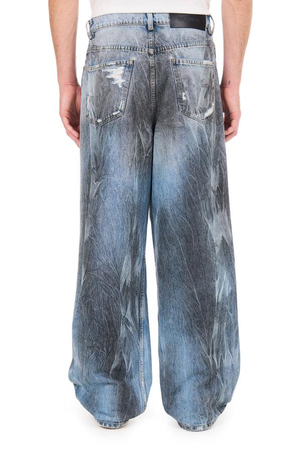 Nahmias Thrashed Baggy Jeans LIGHT WASH