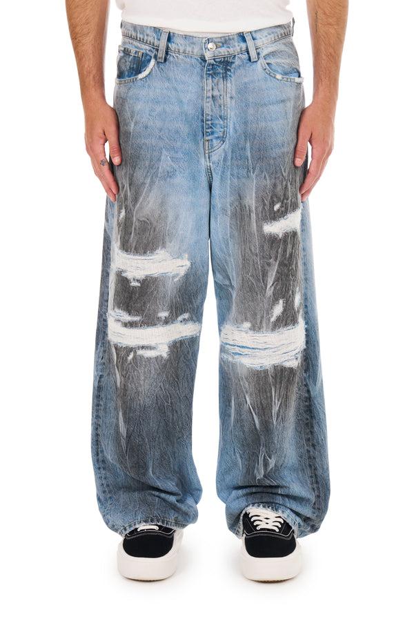 nahmias Thrashed Baggy Jeans LIGHT WASH