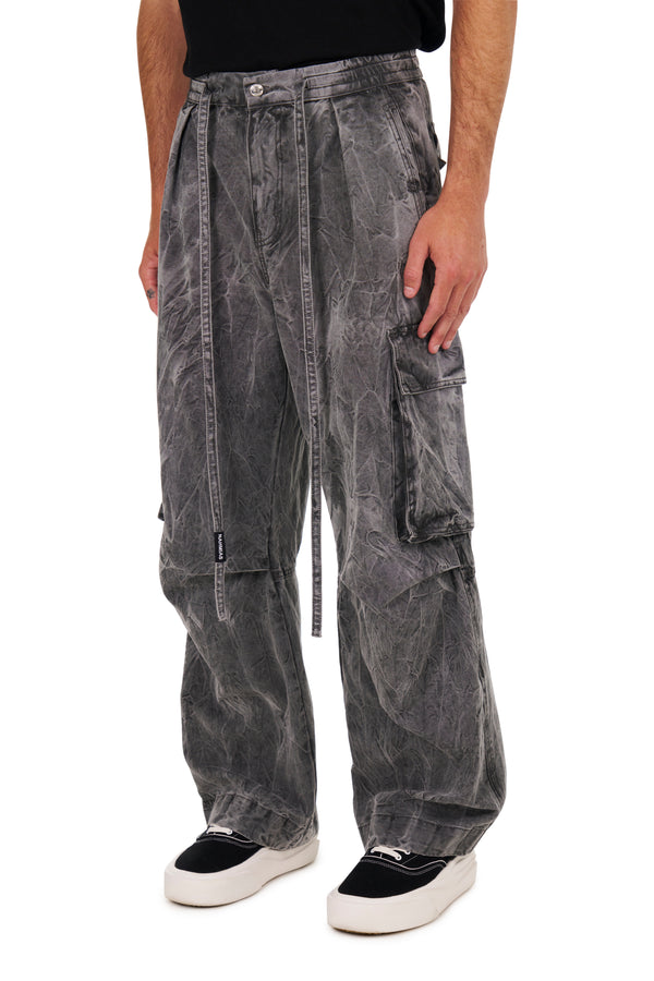 Nahmias Washed Pleated Cargos WASHED BLACK