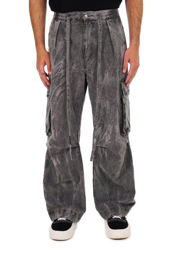 nahmias Washed Pleated Cargos WASHED BLACK