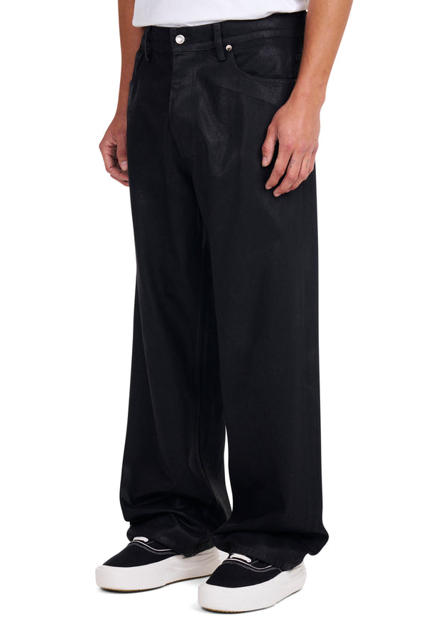Nahmias Waxed Denim Baggy Jeans Black