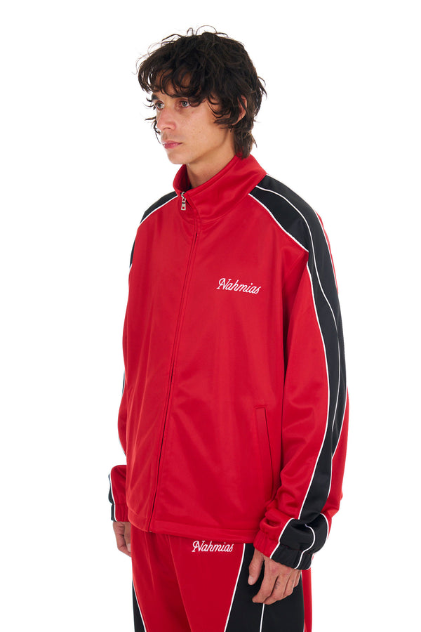 Nahmias Zip Up Track Jacket In Cherry CHERRY