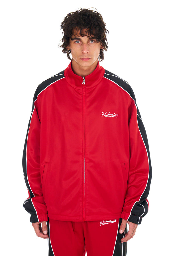 nahmias Zip Up Track Jacket in Cherry CHERRY