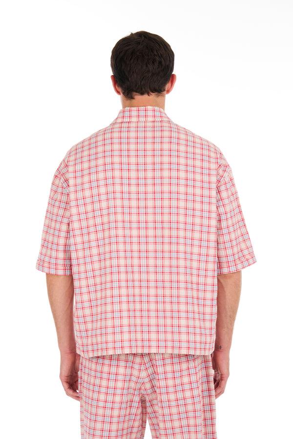 Nahmias Plaid Summerland Cropped S/S Shirt CHERRY PLAID