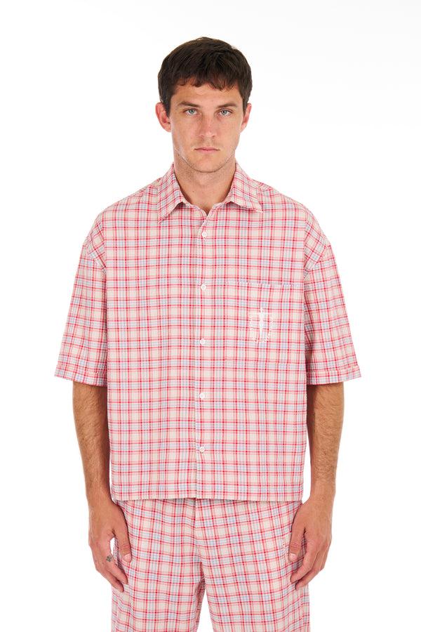 nahmias Plaid Summerland Cropped S/S Shirt CHERRY PLAID