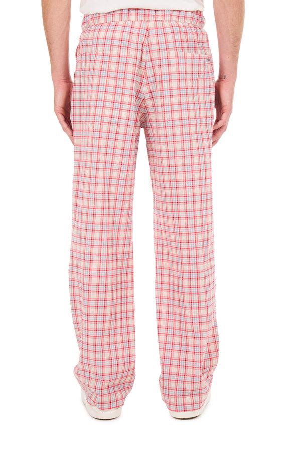 Nahmias Plaid Summerland Relaxed Trousers CHERRY PLAID