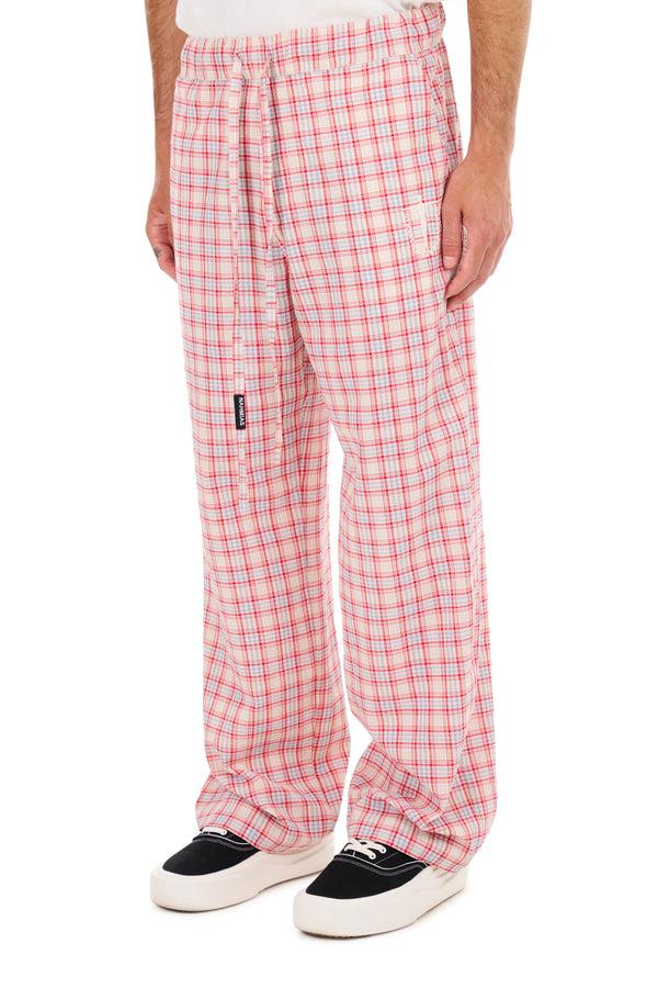 Nahmias Plaid Summerland Relaxed Trousers CHERRY PLAID