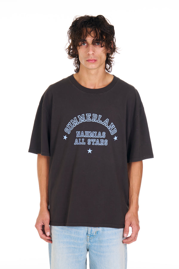 nahmias Summerland All Stars Boxy T-shirt Off Black OFF BLACK