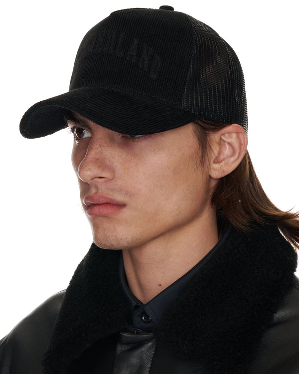 Nahmias Summerland Corduroy Trucker Hat Black On Black Black