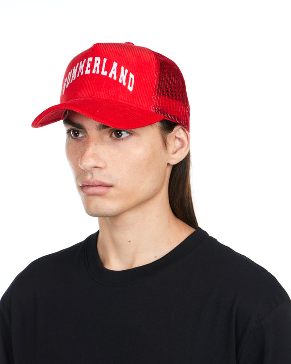 Nahmias Summerland Corduroy Trucker Hat In Cherry CHERRY
