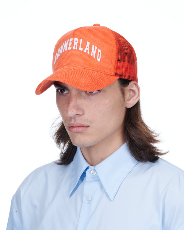 Nahmias Summerland Corduroy Trucker Hat Orange ORANGE