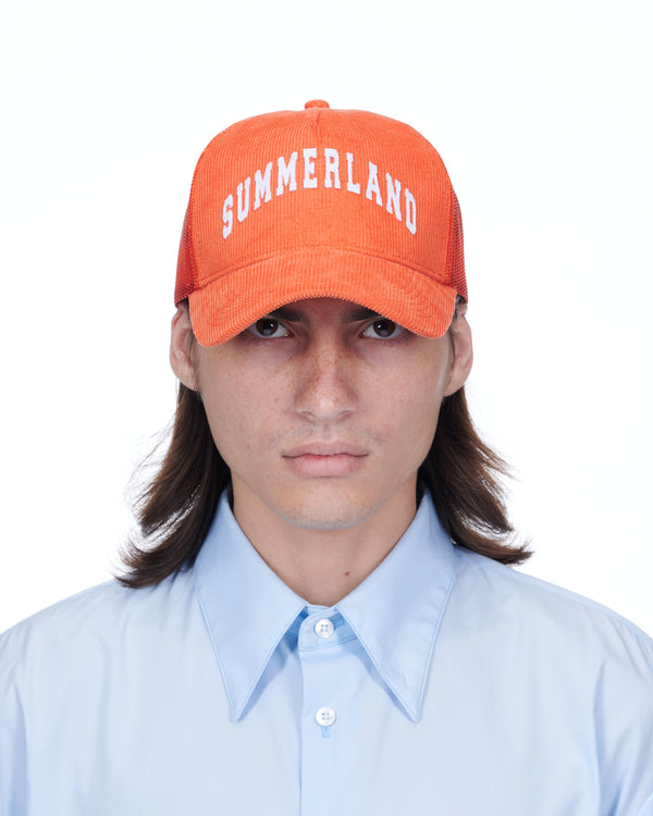 nahmias Summerland Corduroy Trucker Hat Orange ORANGE