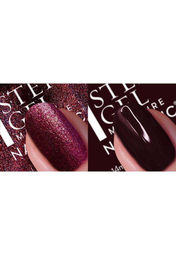 Nails Inc Cherry Noir Nail Polish Duo