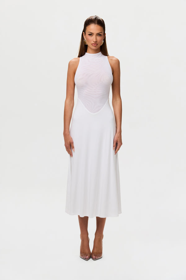 naked wardrobe Hourglass Mesh Sleeveless Midi Dress