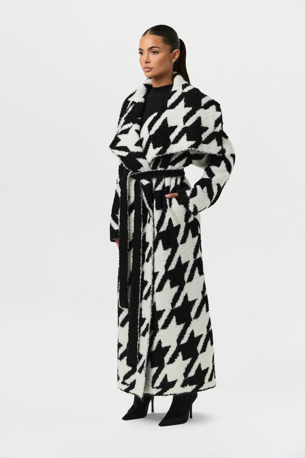 naked Wardrobe Bouclé Houndstooth Coat