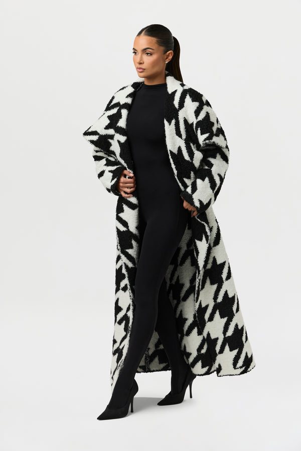 naked Wardrobe Bouclé Houndstooth Coat