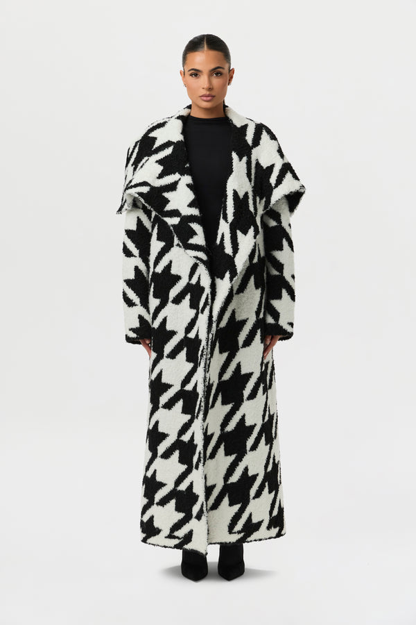 naked Wardrobe Bouclé Houndstooth Coat