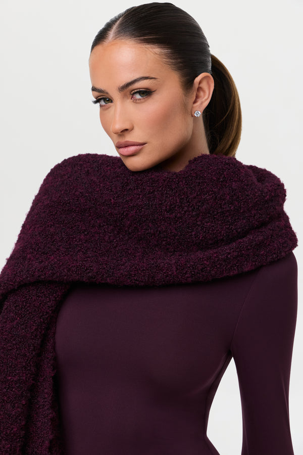 Naked Wardrobe Bouclé Knit Oversized Scarf