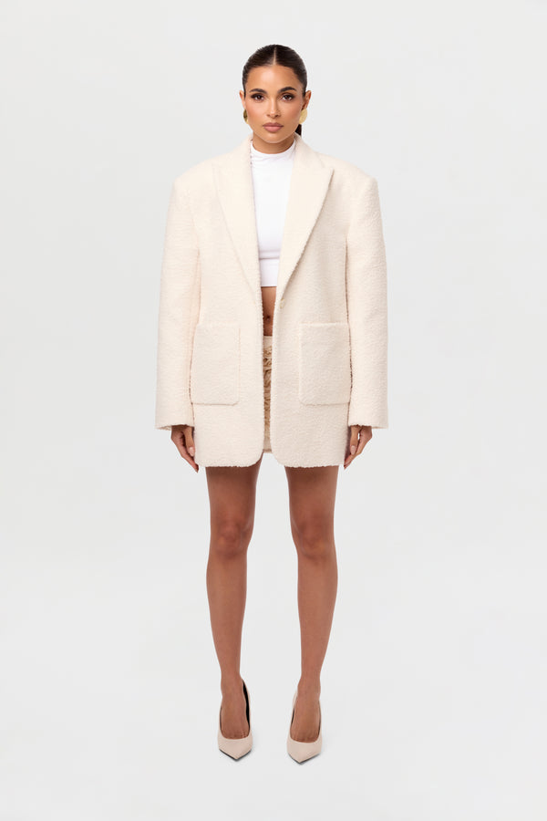 Naked Wardrobe Bouclé Suited Blazer