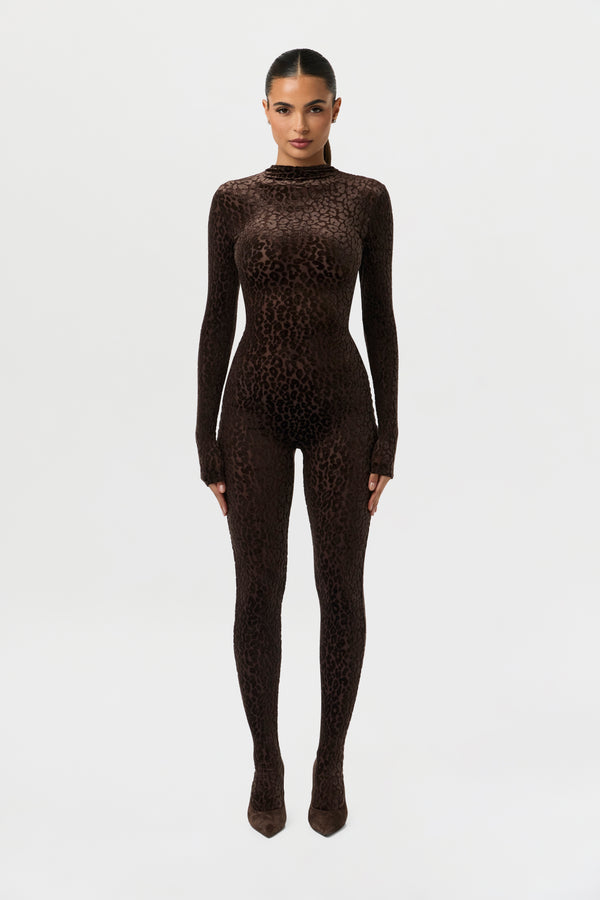 Naked Wardrobe Burnout Closed Toe Jumpsuit Petite