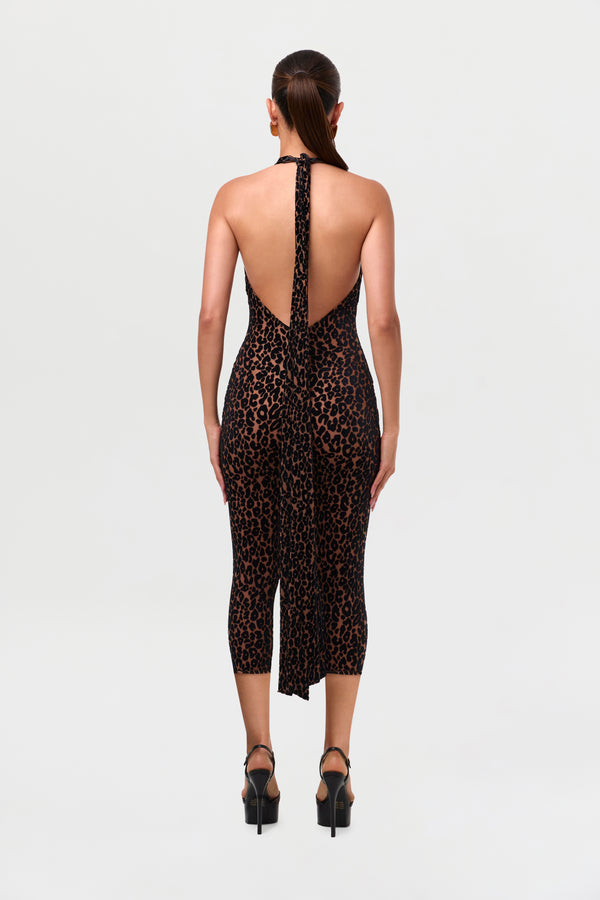 Naked Wardrobe Burnout Halter Capri Jumpsuit